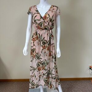 Band of Gypsies Pink Floral Maxi Dress